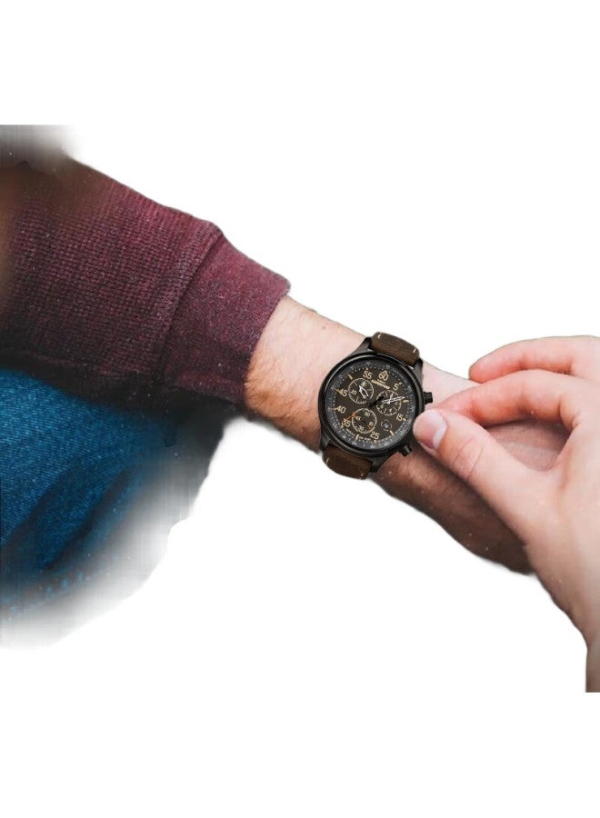 TIMEX ساعة كواتز رياضية خارجية ثلاثية العين للرجال من سلسلة إكسبيديشن، هدية عيد ميلاد T49905 - Image 1