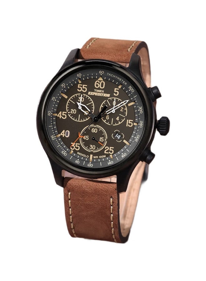 TIMEX ساعة كواتز رياضية خارجية ثلاثية العين للرجال من سلسلة إكسبيديشن، هدية عيد ميلاد T49905 - Image 3