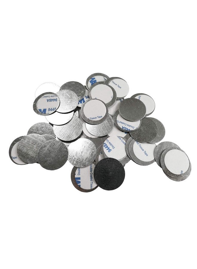 TUOKING 50pcs Round Metal Stickers for Non-Magnetic Eyeshadow Pan Use with Magnetic Makeup Palette (Diameter 2.5cm) - Image 1