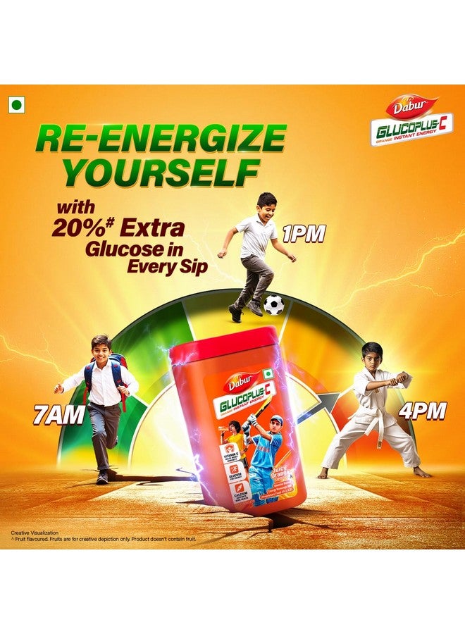 Dabur مسحوق دابر غلوكوبلس-سي لذيذ وعصيري (بنكهة البرتقال) - 400 جرام | فيتامين سي يساعد في تعزيز المناعة | الكالسيوم يدعم صحة العظام - Image 4
