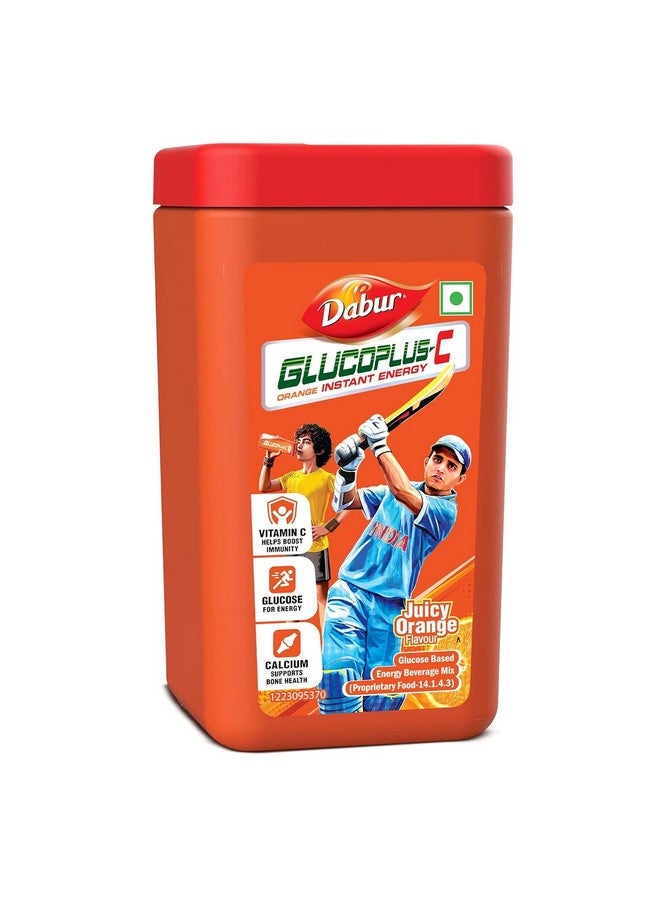 Dabur مسحوق دابر غلوكوبلس-سي لذيذ وعصيري (بنكهة البرتقال) - 400 جرام | فيتامين سي يساعد في تعزيز المناعة | الكالسيوم يدعم صحة العظام - Image 1