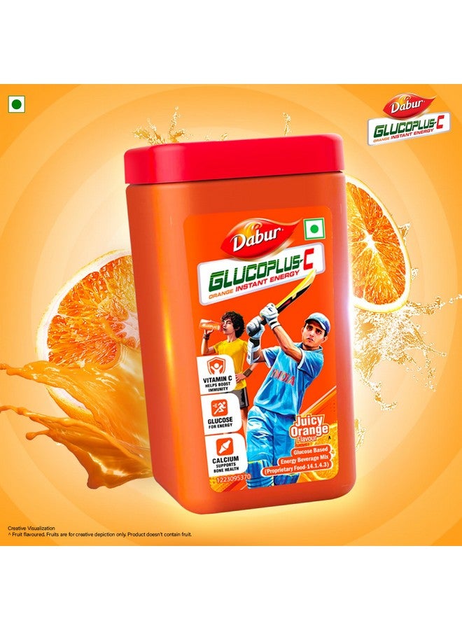 Dabur مسحوق دابر غلوكوبلس-سي لذيذ وعصيري (بنكهة البرتقال) - 400 جرام | فيتامين سي يساعد في تعزيز المناعة | الكالسيوم يدعم صحة العظام - Image 2