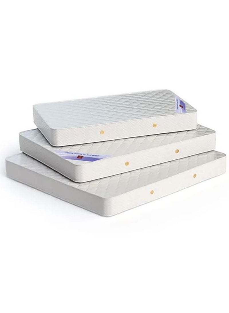 AL WADI FURNITURE AWF AL WADI FURNITURE Single Hybrid Bonnel Spring Mattress Series for Bed Breathable Foam,Jacquard Quilted Fabric - Medium Firm Feel, Spine Support, 90W x 190L x 20H cm, WHITE  - Image 5