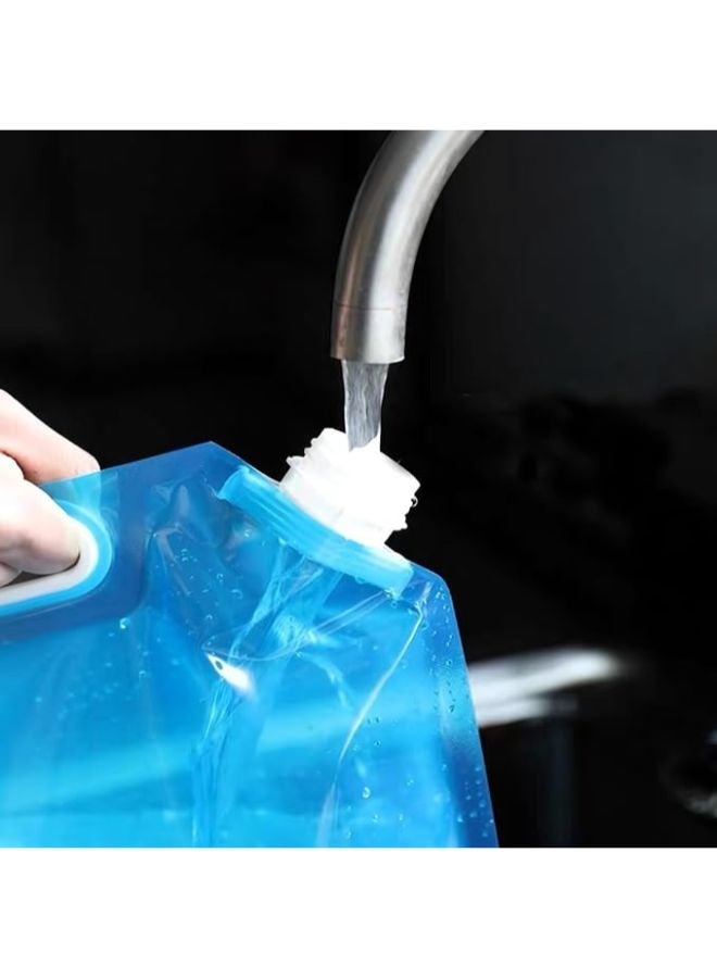 5L Folding Water Bag PE Plastic Drinking Water Container Portable Car Water Container for Camping Fishing Climbing Travel - Image 2