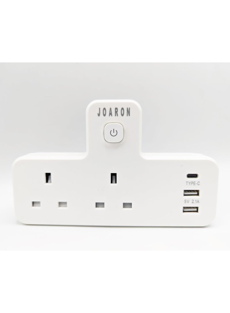 Type C and 2 USB Power Socket, 3000W High Power Outlet with Fast Charging, and Multiple Device Compatibility - Ideal for Home, Office, and Travel Use - Image 1