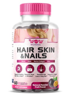 wow woman Hair Skin & Nails, Passion Fruit, 60 Gummies 