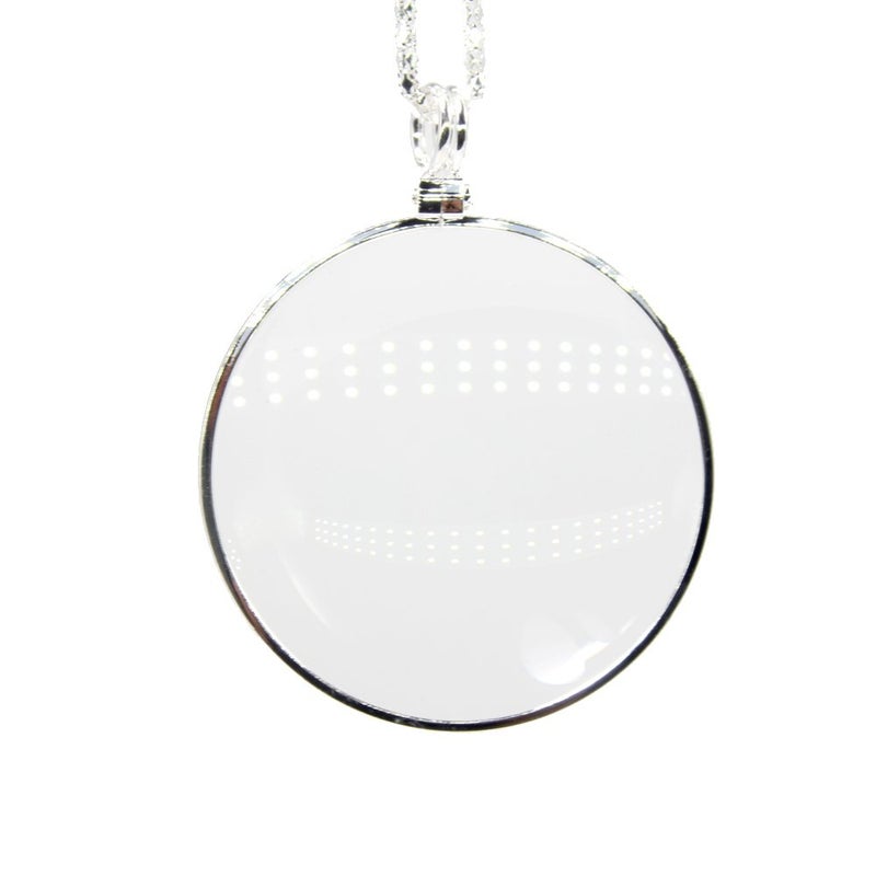 LHX 5X Magnifying Glass Pendant 1.6" Glass Lens Dia. and 35" Alloy Necklace (Silver) - Image 2