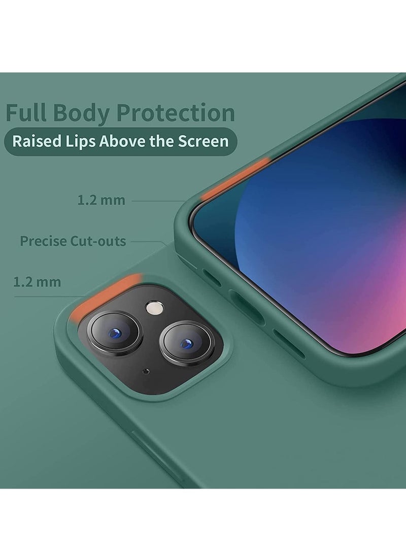 iPhone 13 Case Cover 6.1 Inch Case Soft Silicone Case, with Soft Microfiber Lining,Anti-Scratch,Slim Thin Cover for iPhone 13 Cover Case 6.1 Inch(Dark Green) - Image 3