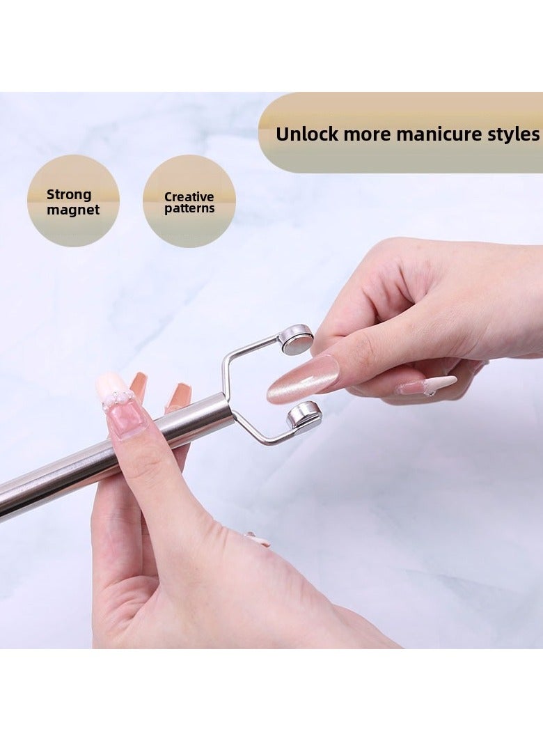 Goolsky Manicure new Y-shaped magnet bar strong magnet cat eye nail polish stainless steel multi-functional double-headed magnetic bar - Image 1