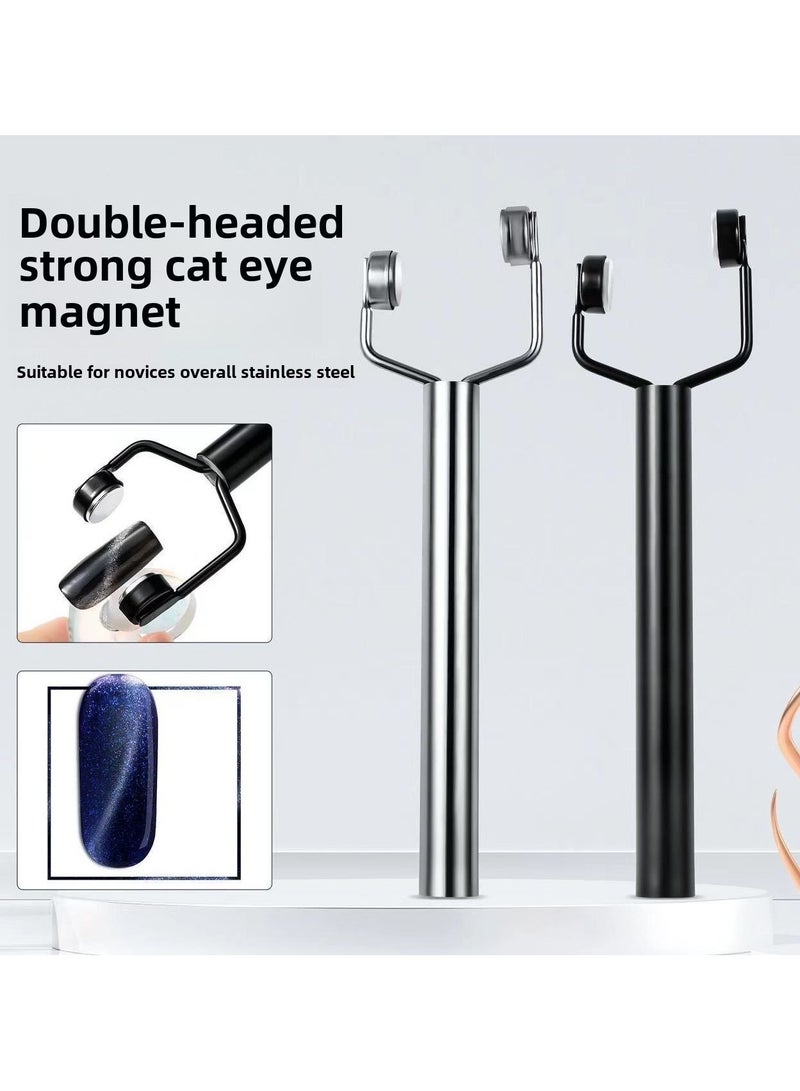 Goolsky Manicure new Y-shaped magnet bar strong magnet cat eye nail polish stainless steel multi-functional double-headed magnetic bar - Image 2