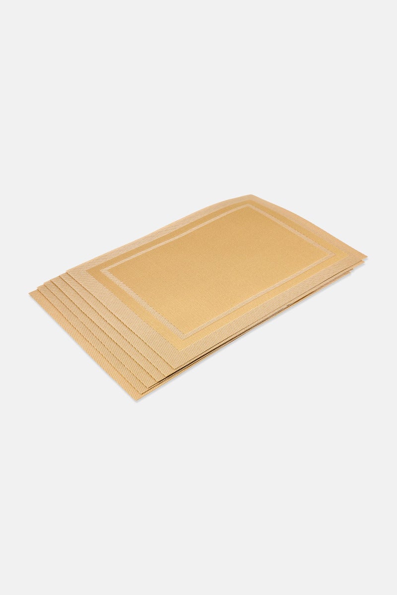 YOTO 6 Pieces Table Mats, Gold - Image 1