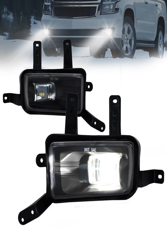 SINYATO INDUST مجموعة مصابيح ضباب LED من سينياتو إندست، مناسبة لسيارات شيفروليه تاهو (2015-2020)، وسوبربان (2015-2020)، وسوبربان 3500HD (2016-2019)، وجي إم سي يوكون ويوكون XL (2015-2020). طقم مصابيح ضباب أمامية للقيادة، معتمد من وزارة النقل الأمريكية - زوج واحد. - Image 1