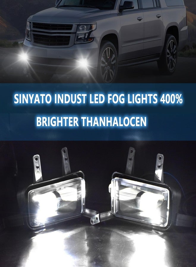 SINYATO INDUST مجموعة مصابيح ضباب LED من سينياتو إندست، مناسبة لسيارات شيفروليه تاهو (2015-2020)، وسوبربان (2015-2020)، وسوبربان 3500HD (2016-2019)، وجي إم سي يوكون ويوكون XL (2015-2020). طقم مصابيح ضباب أمامية للقيادة، معتمد من وزارة النقل الأمريكية - زوج واحد. - Image 2
