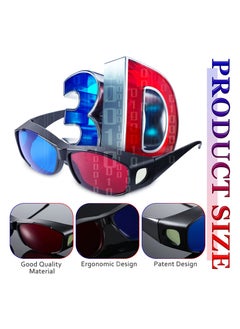 SANMUGEED 2 Pieces 3D Movie Game Glasses 3D Red Blue Glasses 3D Style Glasses for 3D Movies Games, 3D Viewing Glasses, Light Simple Design  - Image 2