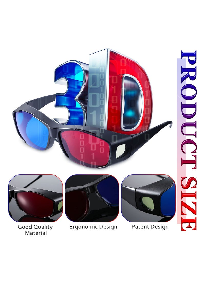 SANMUGEED 2 Pieces 3D Movie Game Glasses 3D Red Blue Glasses 3D Style Glasses for 3D Movies Games, 3D Viewing Glasses, Light Simple Design  - Image 2