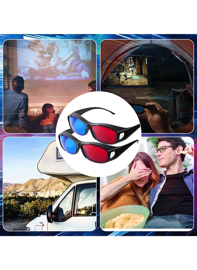 SANMUGEED 2 Pieces 3D Movie Game Glasses 3D Red Blue Glasses 3D Style Glasses for 3D Movies Games, 3D Viewing Glasses, Light Simple Design  - Image 4