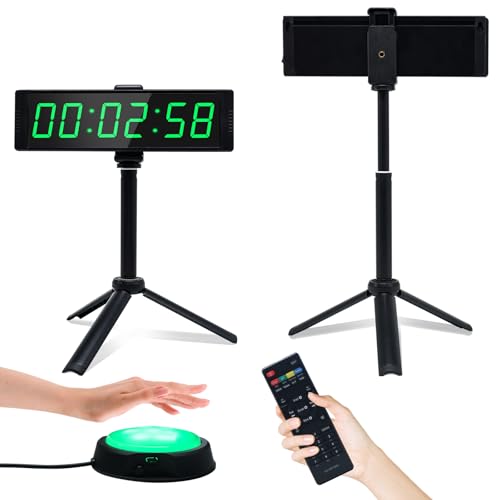 YZ Gym Timer Clock for Home Gym Fitness Timer with Stopwatch Button Large Digital Stopwatch Countdown Clock 1224H Digital Wall Clock with Stand - Image 1