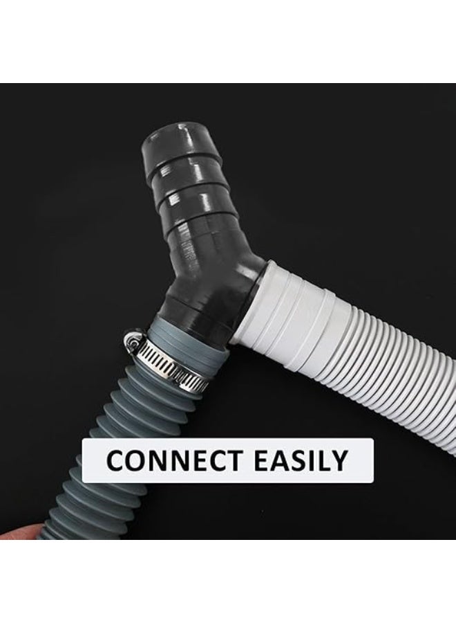 1 Set Drain Hose Y Piece Connectors 16mm Dishwasher Pipe Tee Connector with Hose Clamp Stacking Washing Machine Combination 20x20mm  - Image 3