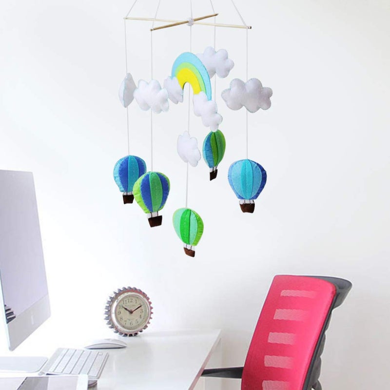 comfrt Baby Crib Mobile Hanging Rotating Hot Air Balloons and Clouds Infant Toy Felt Material Package for Felt Nursery Ceiling Decoration - Image 5
