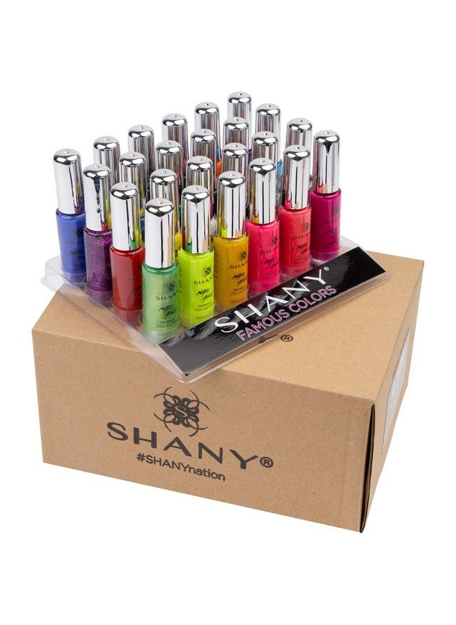 Shany Nail Art Set Nail Polish Glitter Metallic Pearls Neon And Matte Nail Polish Nail Art Drawing Decoration Set With Builtin Thin Nail Art Brush 24 Famous Colors Nail Polish Bulk  - Image 2
