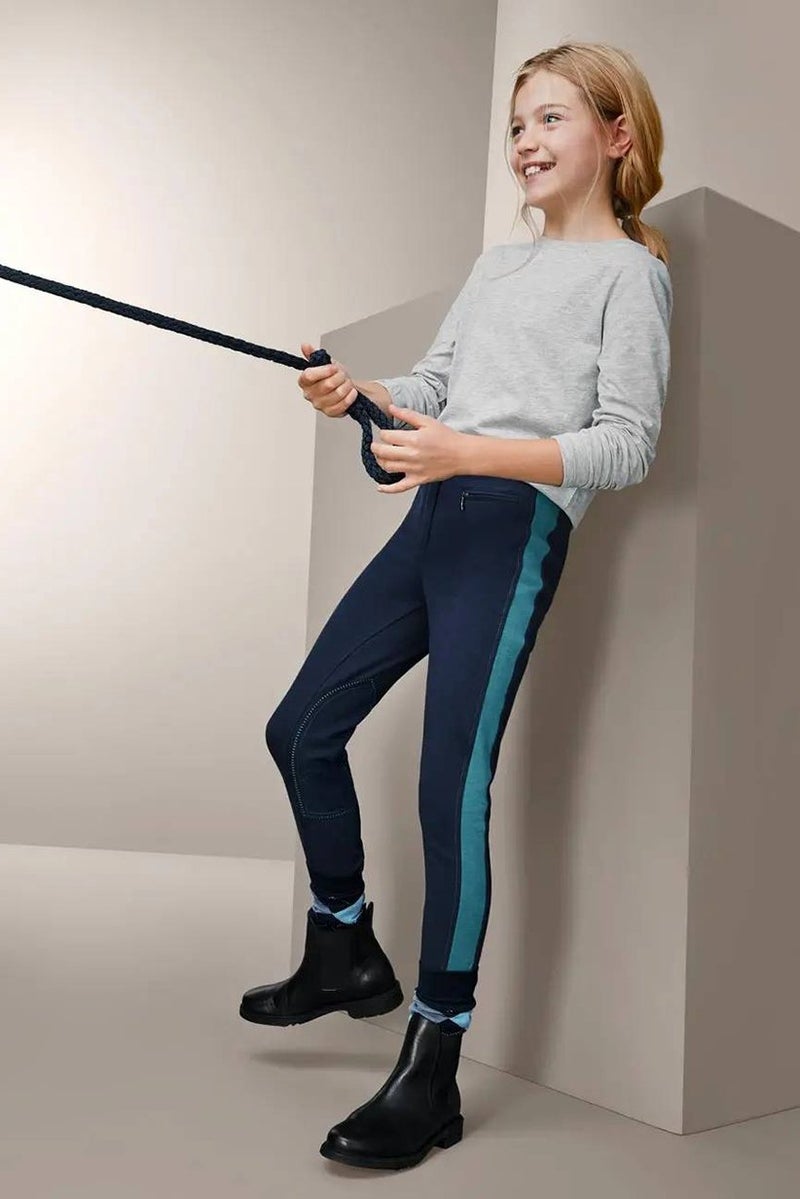 Tchibo Kids Girls Belt Loop Pants, Navy - Image 1