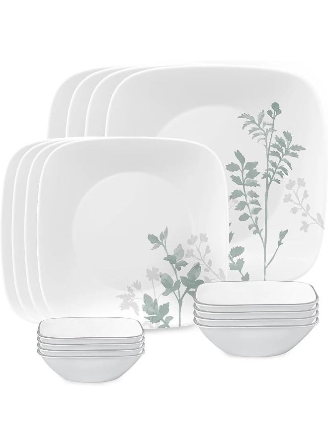 Corelle 16-Piece Square Amalie Dinnerware Set, Service for 4 - Image 1