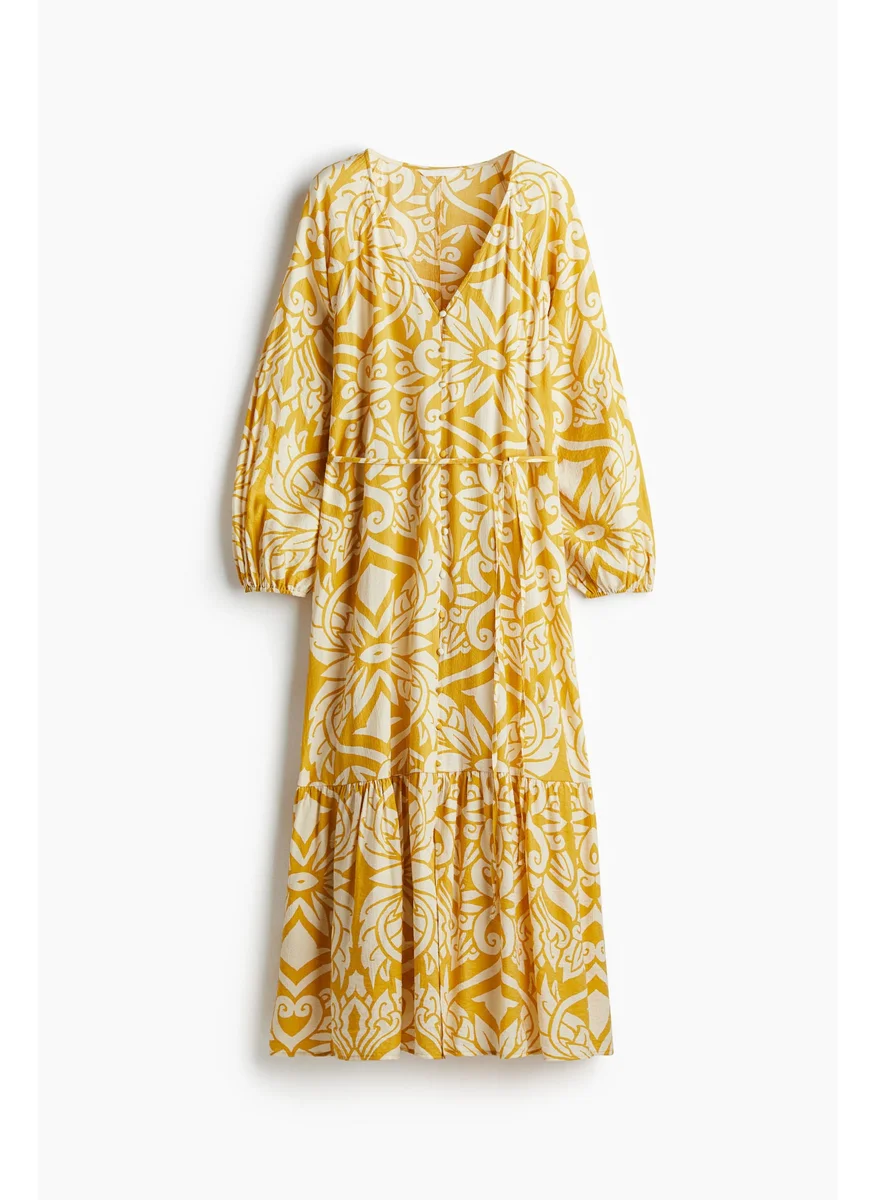 اتش اند ام Tie-Belt Crêpe Dress