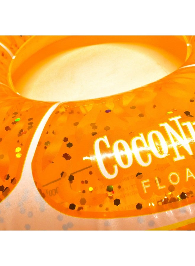 CocoNut Float Tangerine Orange Glitter Pool Float - Inflatable Ring Float - Durable Long Lasting 3.5 Foot Lounge Tube and Water Toy - Colorful Decoration for Summer Parties, Events - Ages 8+ Years - Image 2