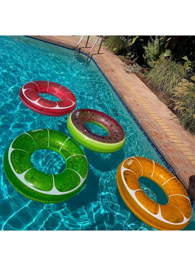 CocoNut Float Tangerine Orange Glitter Pool Float - Inflatable Ring Float - Durable Long Lasting 3.5 Foot Lounge Tube and Water Toy - Colorful Decoration for Summer Parties, Events - Ages 8+ Years - Image 5