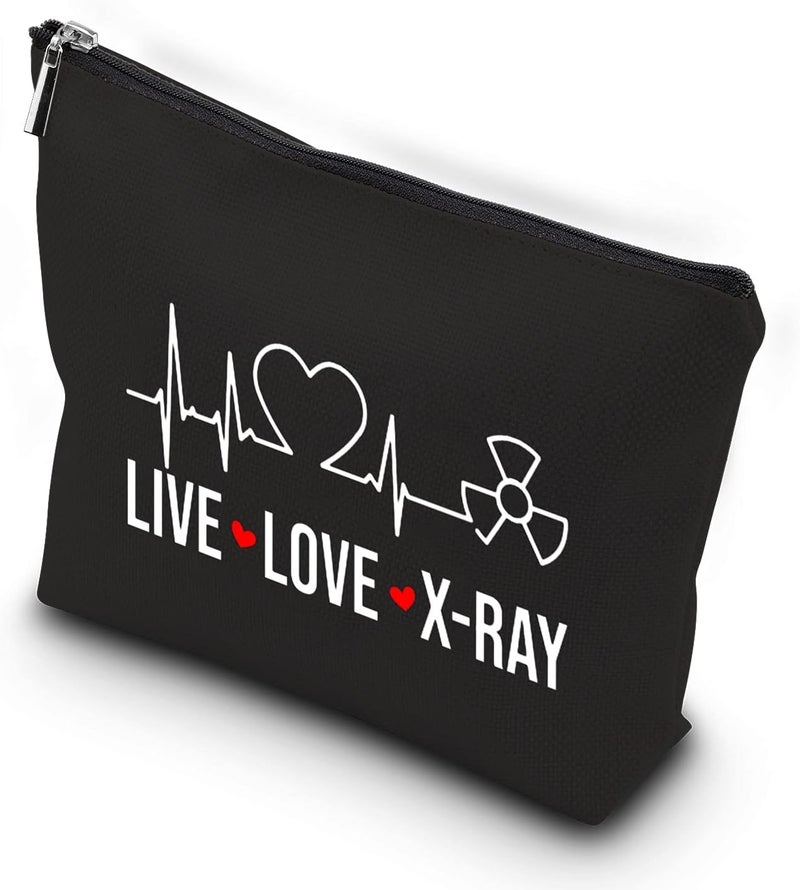WCGXKO WCGXKO X-ray Tech Gift Live Love X-Ray Zipper Pouch Makeup Bag Radiology Tech Graduation Gift (Live Love X-Ray)