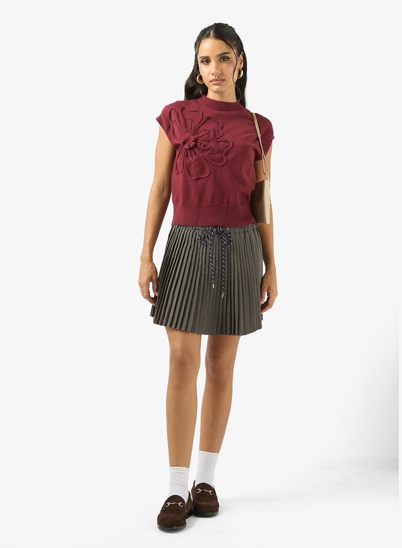 Ginger High Neck Knitted Relaxed Fit Top - Image 4