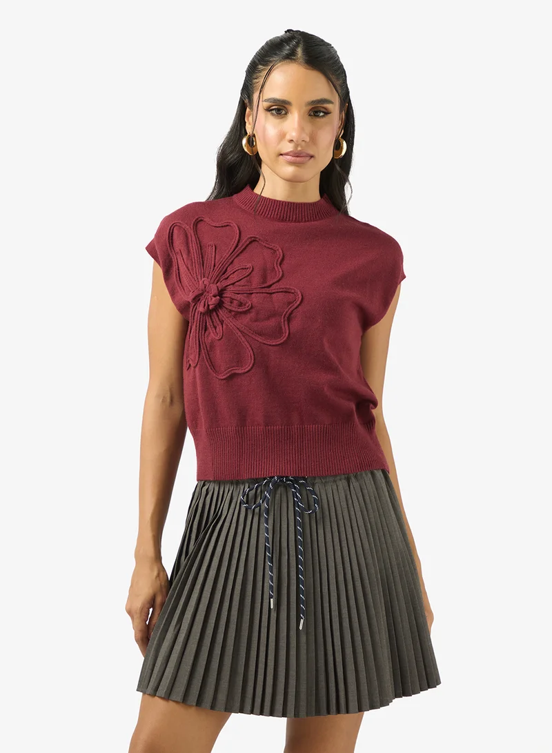 Ginger High Neck Knitted Relaxed Fit Top