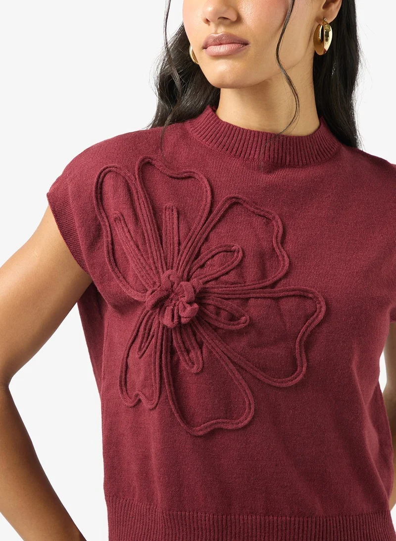 Ginger High Neck Knitted Relaxed Fit Top