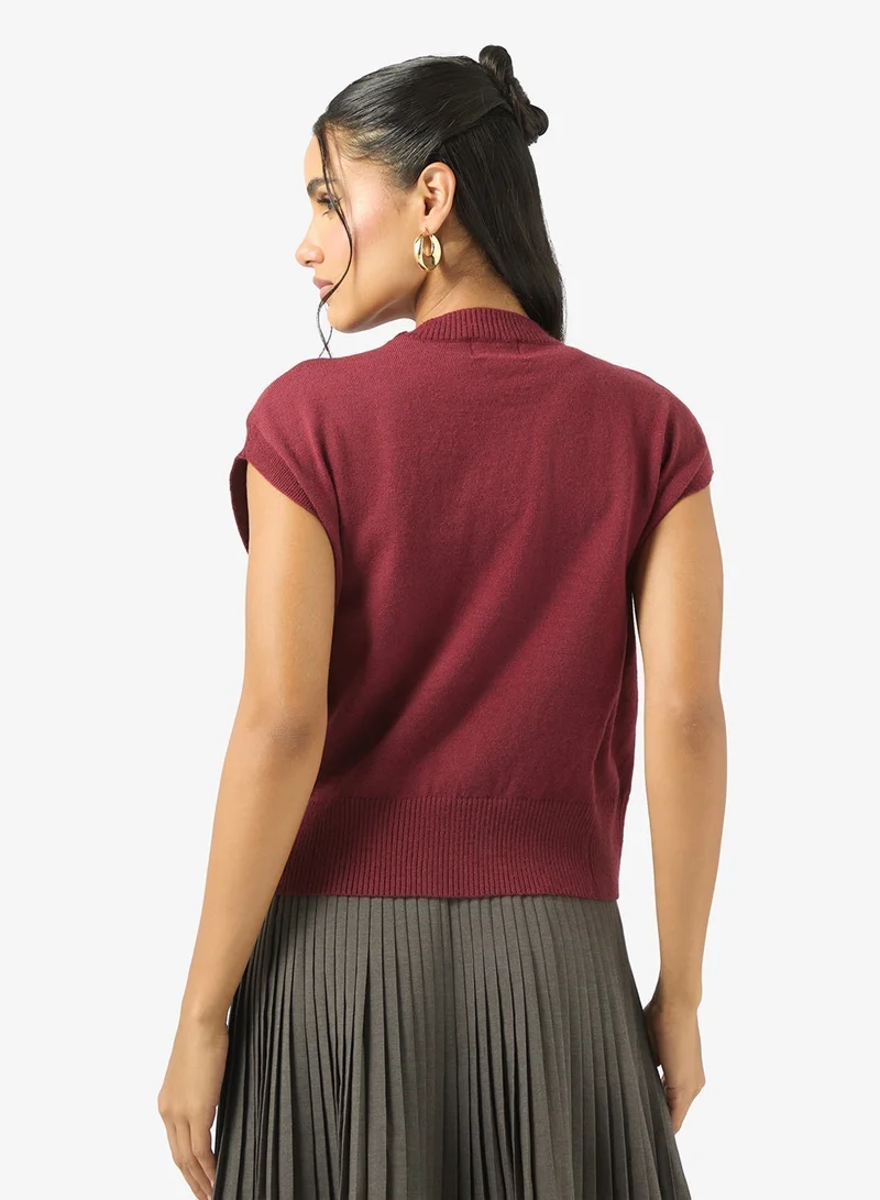 Ginger High Neck Knitted Relaxed Fit Top