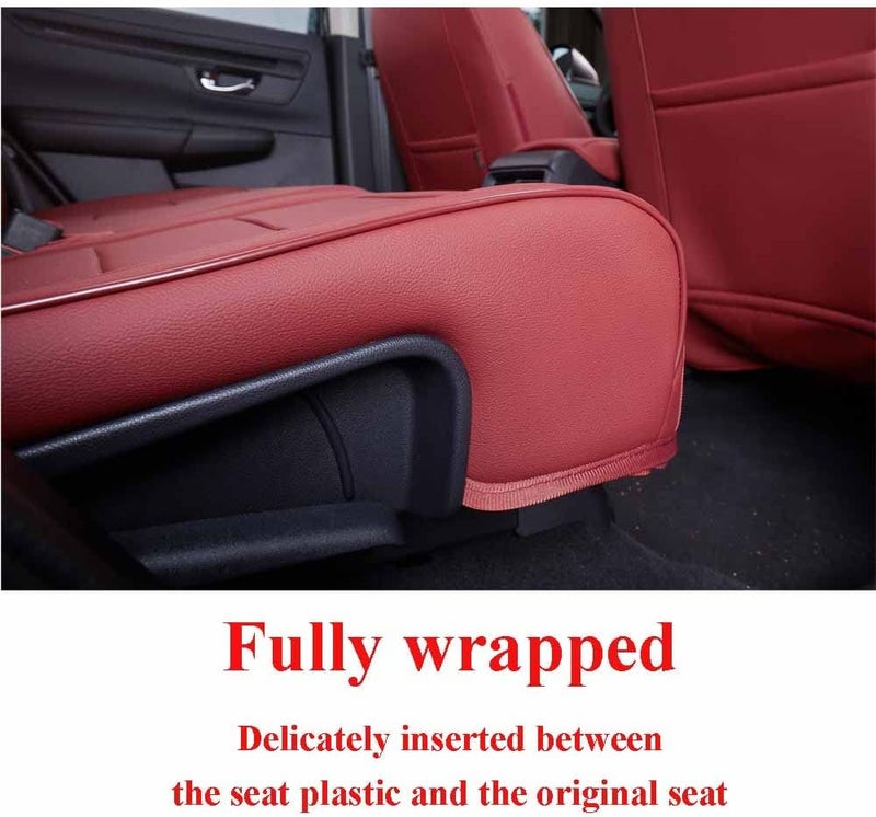 EKR Custom Fit CRV Seat Covers for Honda CRV 2015-2016 - Full Set, Burgundy Leather - Image 5