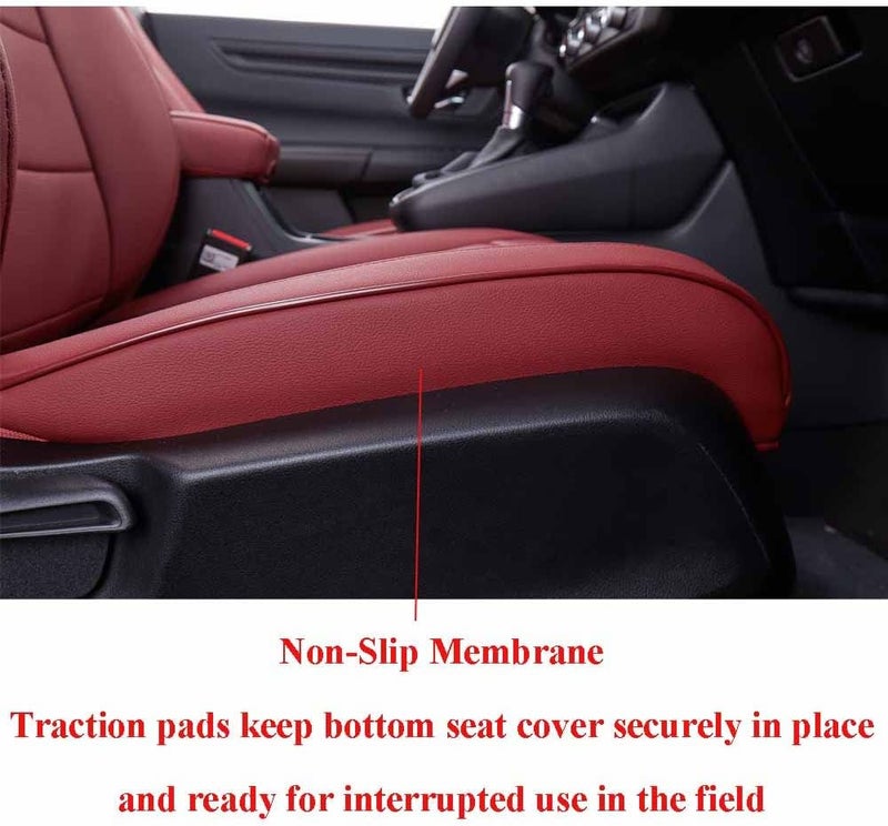 EKR Custom Fit CRV Seat Covers for Honda CRV 2015-2016 - Full Set, Burgundy Leather - Image 2