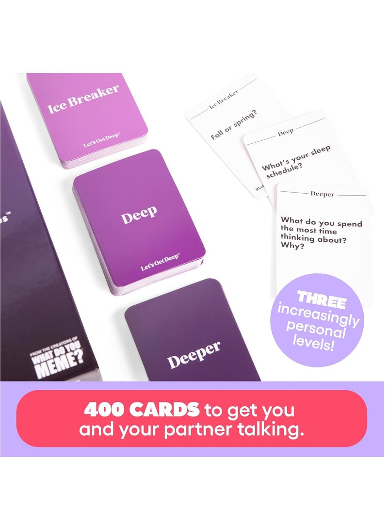 null - WHAT DO YOU MEME? Let's Get Deep, Deeper Questions for Couples, Love Language Card Game, Great Gift For Your Partner, Age 17+ For 2+ Players - Image 1
