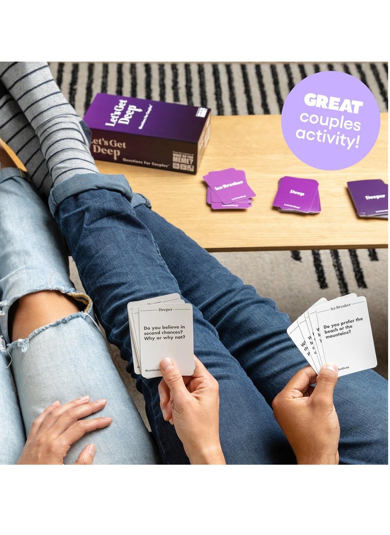 null - WHAT DO YOU MEME? Let's Get Deep, Deeper Questions for Couples, Love Language Card Game, Great Gift For Your Partner, Age 17+ For 2+ Players - Image 1