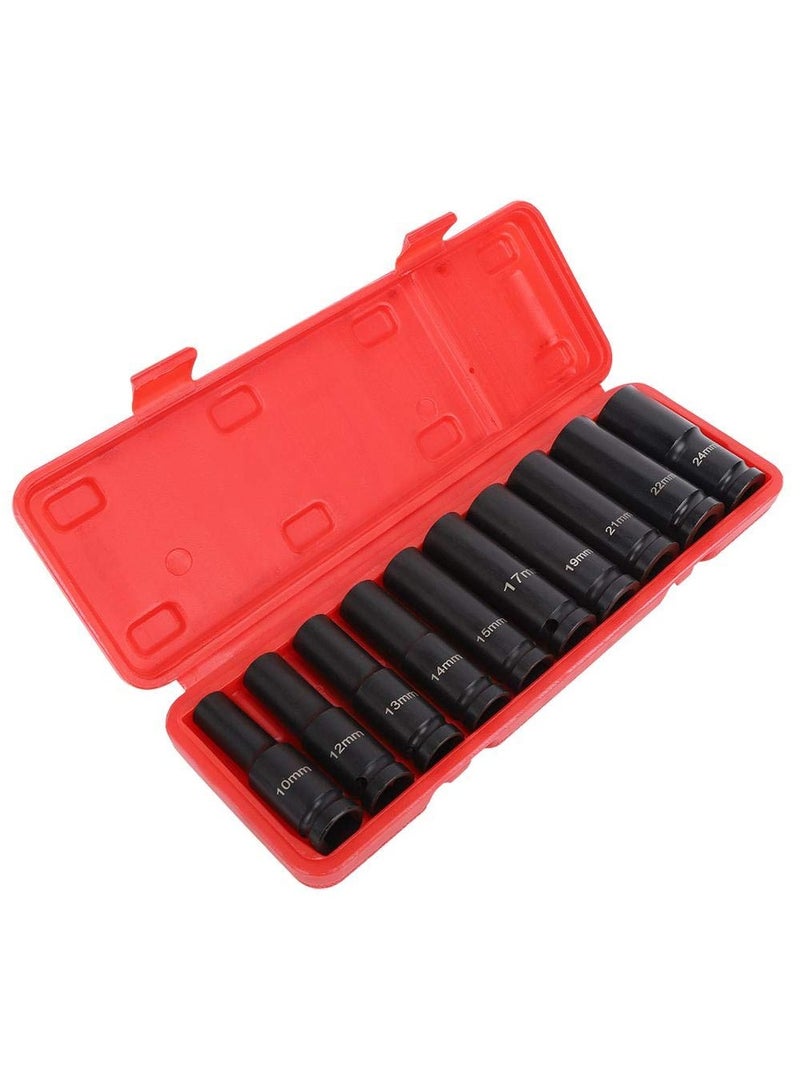 Professional Grade Tool Set 10-24mm Impact Socket Set 1/2" Drive Perfect For Mechanics-10Pcs  - Image 2