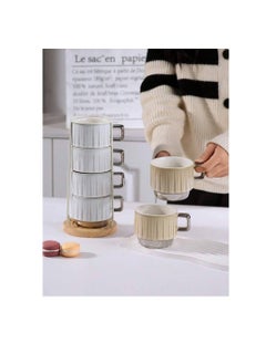 Generic Porcelain mug set + stand with imported wooden base, mug 350 ml  - Image 4