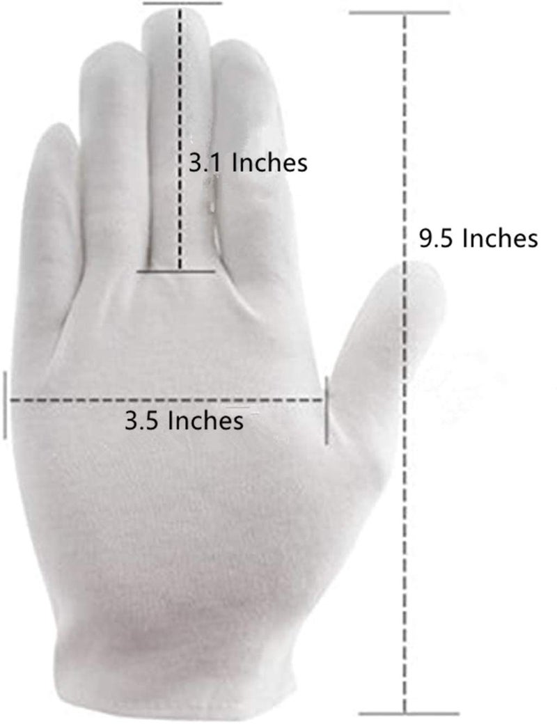 DreamHigh DH 2 Pairs White Cotton/Nylon Marching Gloves, Formal Tuxedo Honor Guard Parade Gloves - Image 3