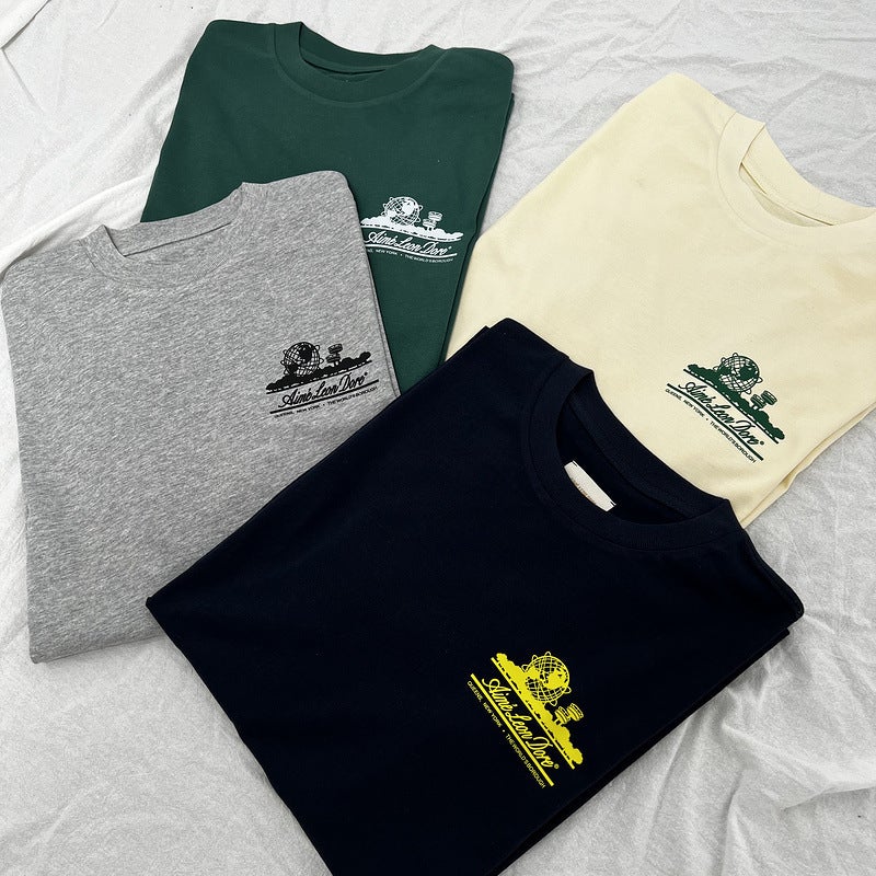 Aime Leon Dore Classic Print New York Queens Landmark Print Round Neck Short Sleeve Tee - Image 2