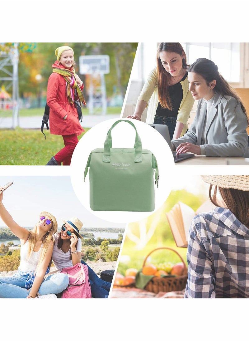 SYOSI - Lunch Bag Bento Bag, Thickened Thermal Insulation Refrigerated Tote Box Carrying for Students Ladies Men Picnic Work Outdoor (Light Green) - Image 1