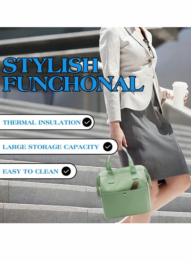 SYOSI - Lunch Bag Bento Bag, Thickened Thermal Insulation Refrigerated Tote Box Carrying for Students Ladies Men Picnic Work Outdoor (Light Green) - Image 1
