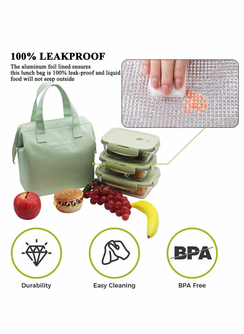 SYOSI - Lunch Bag Bento Bag, Thickened Thermal Insulation Refrigerated Tote Box Carrying for Students Ladies Men Picnic Work Outdoor (Light Green) - Image 1