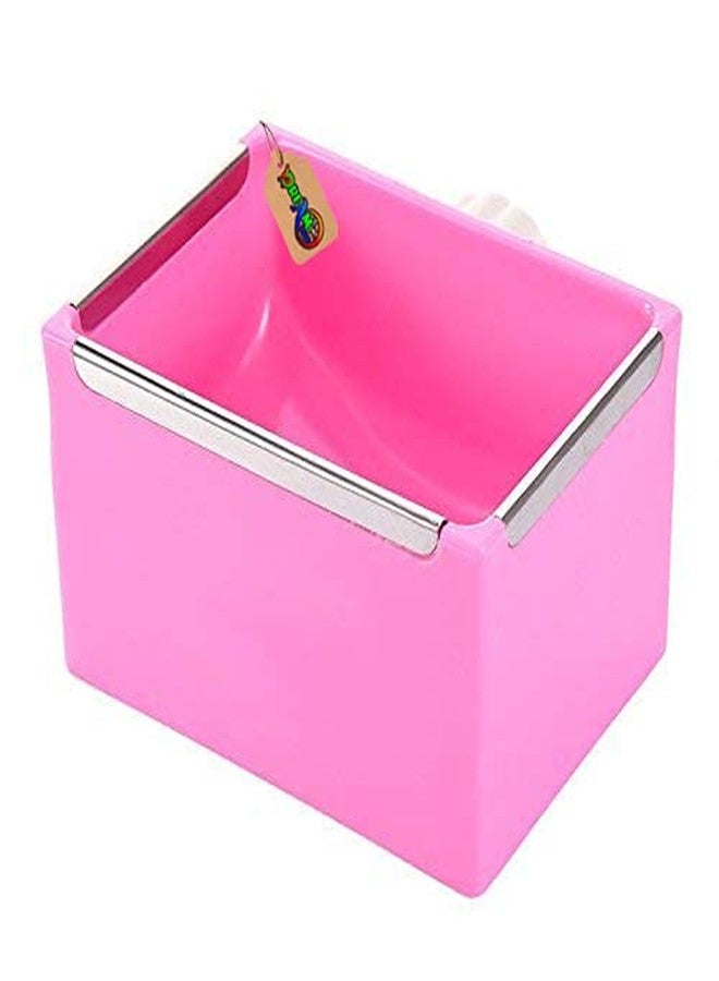DreamAuro Bite Proof Cage Attach with Steel Coating on Edges Food Bowl Cum Water Bowl for Hamster, Guinea Pigs, Rabbit, Chinchilla (Random Color) - Image 1