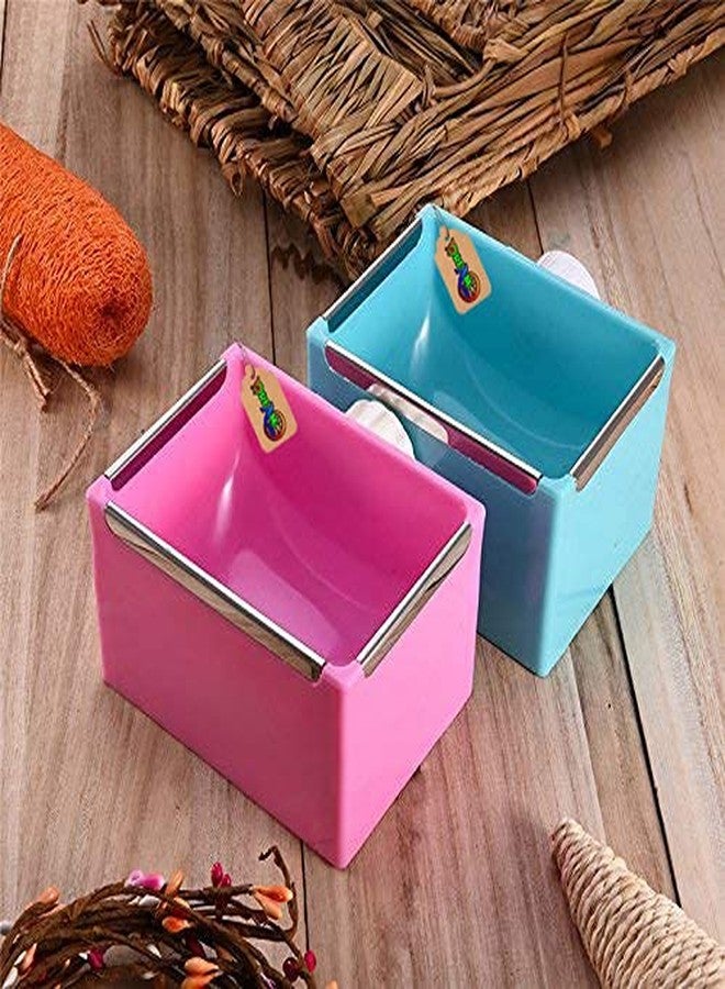 DreamAuro Bite Proof Cage Attach with Steel Coating on Edges Food Bowl Cum Water Bowl for Hamster, Guinea Pigs, Rabbit, Chinchilla (Random Color) - Image 5