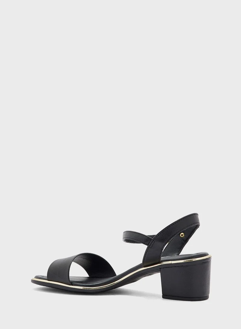 Beira Rio Ankle Strap Mid Heel Sandals