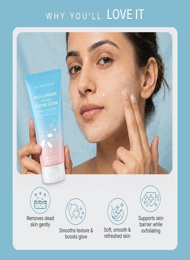 Glamveda Korean Rice & Ceramide Enzyme Scrub for Face | Gentle Daily Exfoliator with Rice Water, Lactic & Glycolic Acid, Niacinamide | Removes Dead Skin, Smoothens Texture & Boosts Glow | Face Scrub For Glowing Skin |100 gm - Image 5