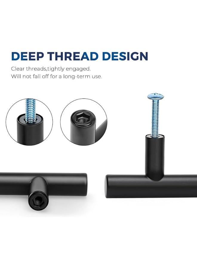 The Bros 10 Packs Cabinet Knobs, Black Cabinet Handles, 2in Kitchen Cabient Knobs, Single Hole Drawer Knobs for Dresser Drawers - Image 3